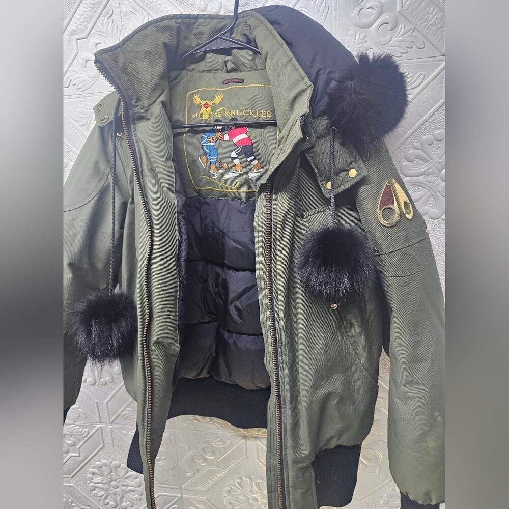 Moose Knuckles Bomber Jacket dark army green
